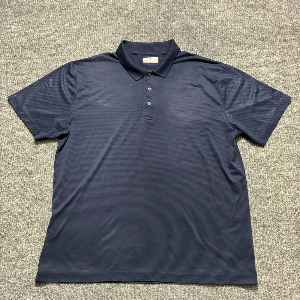 Grand Slam Performance Mens Polo Shirt Size XL Blue Outdoor Short Sleeve